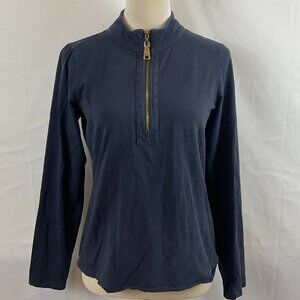 Spartina 449 Half Zip Top S Navy Blue Long Sleeve